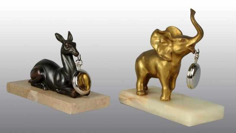 Appraisal: Lot of Pocket Watch Holders Description Includes an elephant and