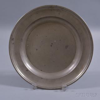 Appraisal: Pewter Plate William Calder Providence Rhode Island - beaded rim