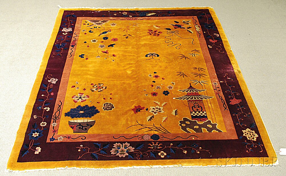 Appraisal: Chinese Carpet early th century areas of moth damage throughout