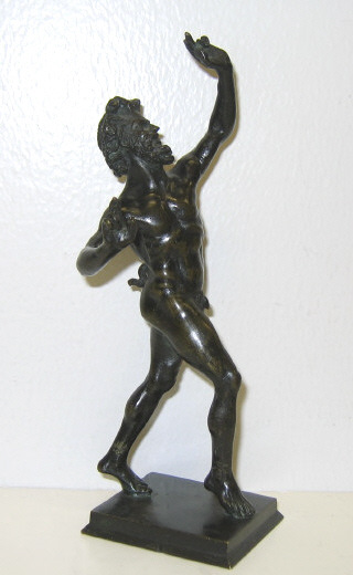 Appraisal: CONTINENTAL CAST BRONZE FIGURE OF A PAN Standing on square