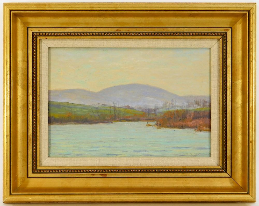 Appraisal: Robert Nisbet O B Mountain View Landscape Painting Robert Hogg