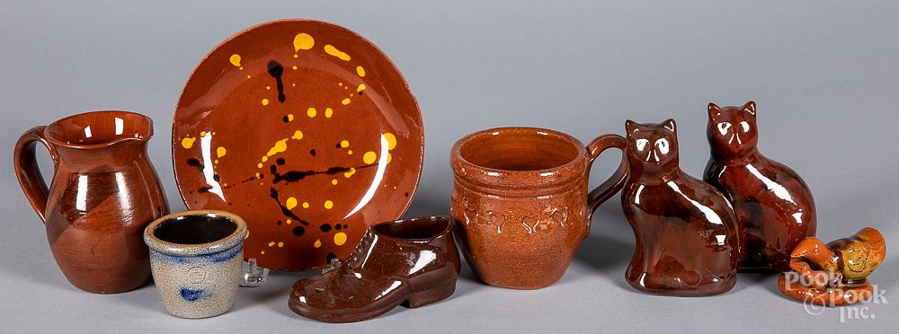 Appraisal: Contemporary redware to include Foltz Contemporary redware to include Foltz