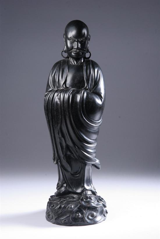 Appraisal: CHINESE ZITAN FIGURE OF IMMORTAL th century - in high