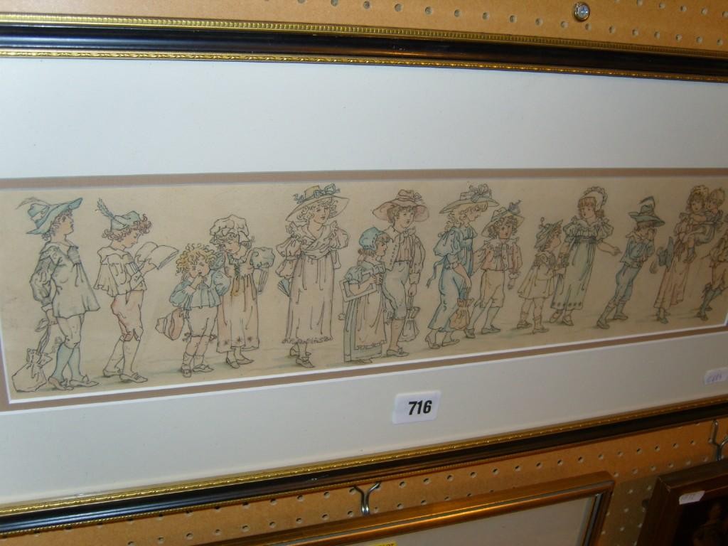 Appraisal: A late th century watercolour drawing study of children some