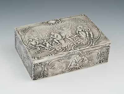 Appraisal: A German Silver and Gold Wash Repousse Box by B