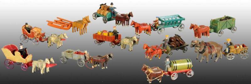 Appraisal: Lot of Wooden Nuremberg Cart Toys Description One has a