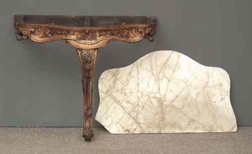 Appraisal: A th Century oak console table of shaped outline with