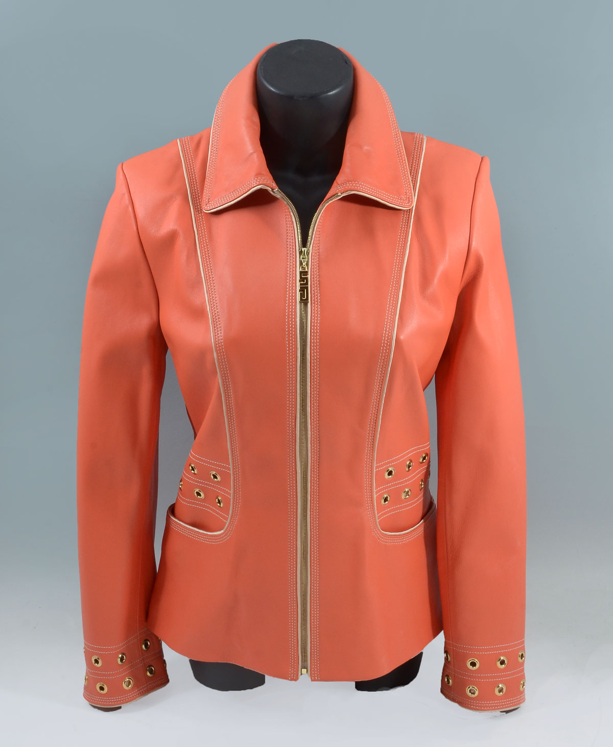 Appraisal: BRAND NEW MELON COLOR ST JOHN LEATHER JACKET This is