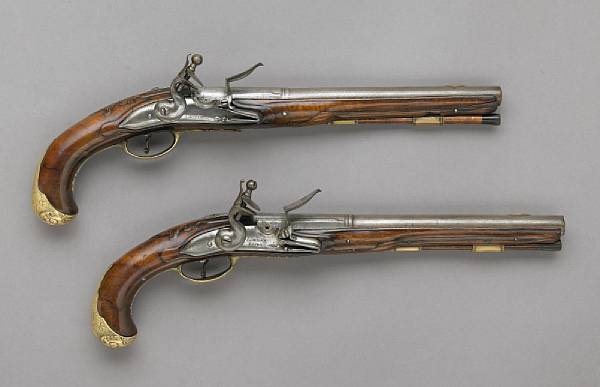 Appraisal: A pair of German flintlock holster pistols by Lohrman th