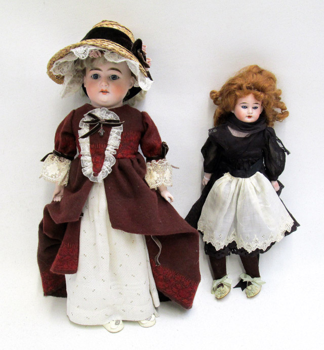 Appraisal: TWO SIMON HALBIG BISQUE HEAD DOLLS having painted features open