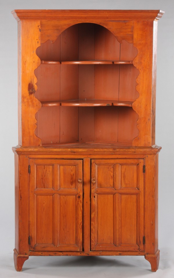 Appraisal: Softwood two piece open top butterfly shelves over a two