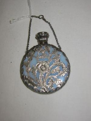 Appraisal: A VICTORIAN OPAQUE GLASS SCENT BOTTLE of circular form the