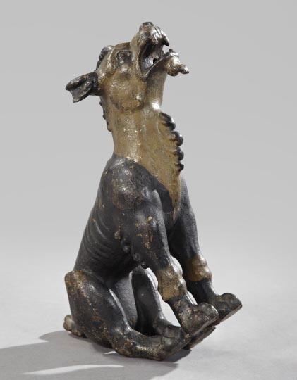 Appraisal: English Polychromed Cast-Iron Figure of a Mongrel Dog first quarter