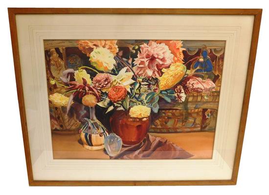 Appraisal: Sanford Low American - watercolor on paper depicting still life