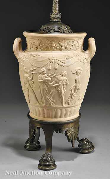 Appraisal: An Antique English Caneware Urn in the Greek Revival Taste