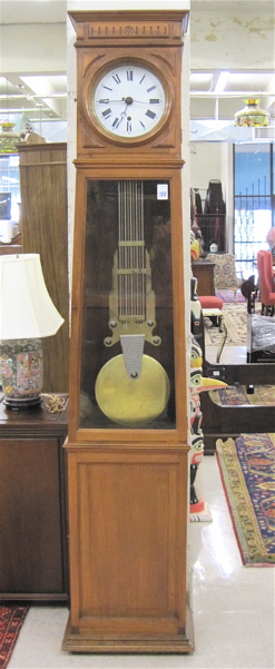 Appraisal: WALNUT CASED MORBIER FLOOR CLOCK French c with hand made