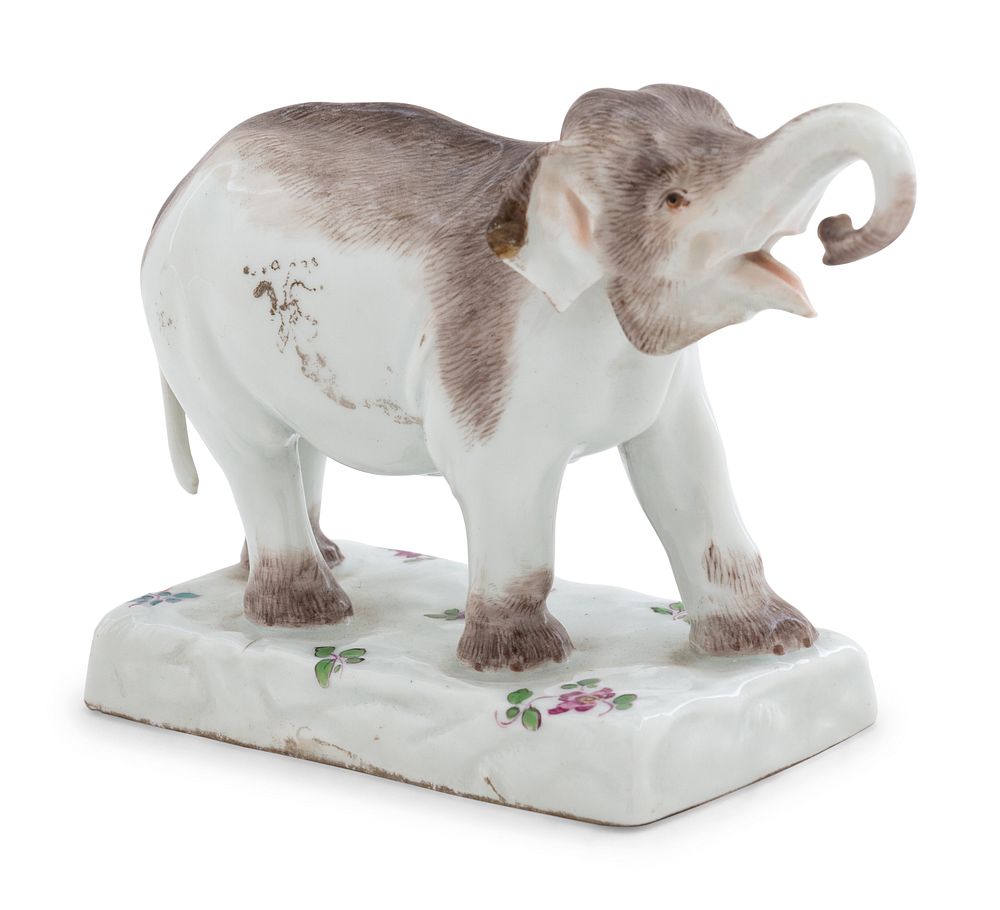 Appraisal: A Meissen Porcelain Elephant A Meissen Porcelain Elephant th Century