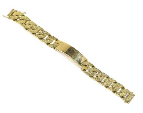 Appraisal: GENTLEMAN'S GOLD BRACELET London Yellow gold g Classic solid textured