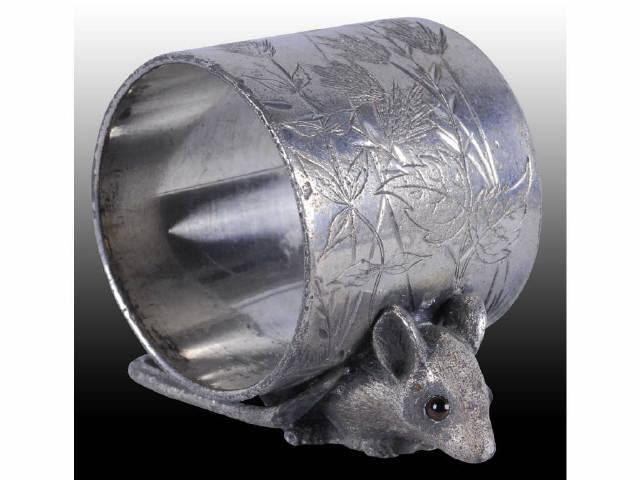 Appraisal: Glass-Eyed Mouse Figural Napkin Ring Description Marked Condition VERY GOOD