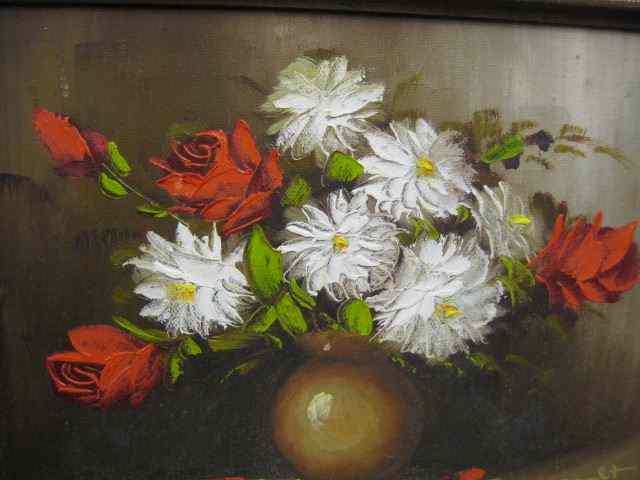 Appraisal: Oil Painting Floral Still Life signed illegibly image area ''