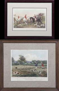 Appraisal: Two Hunting Prints consisting of Carl Vernet Dog Two Hunting