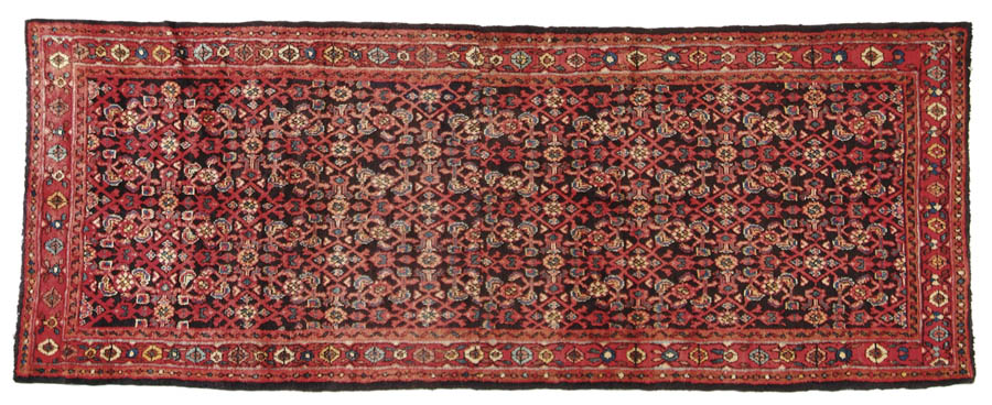 Appraisal: BIJAR ORIENTAL RUNNER Mid th Century Midnight field covered with