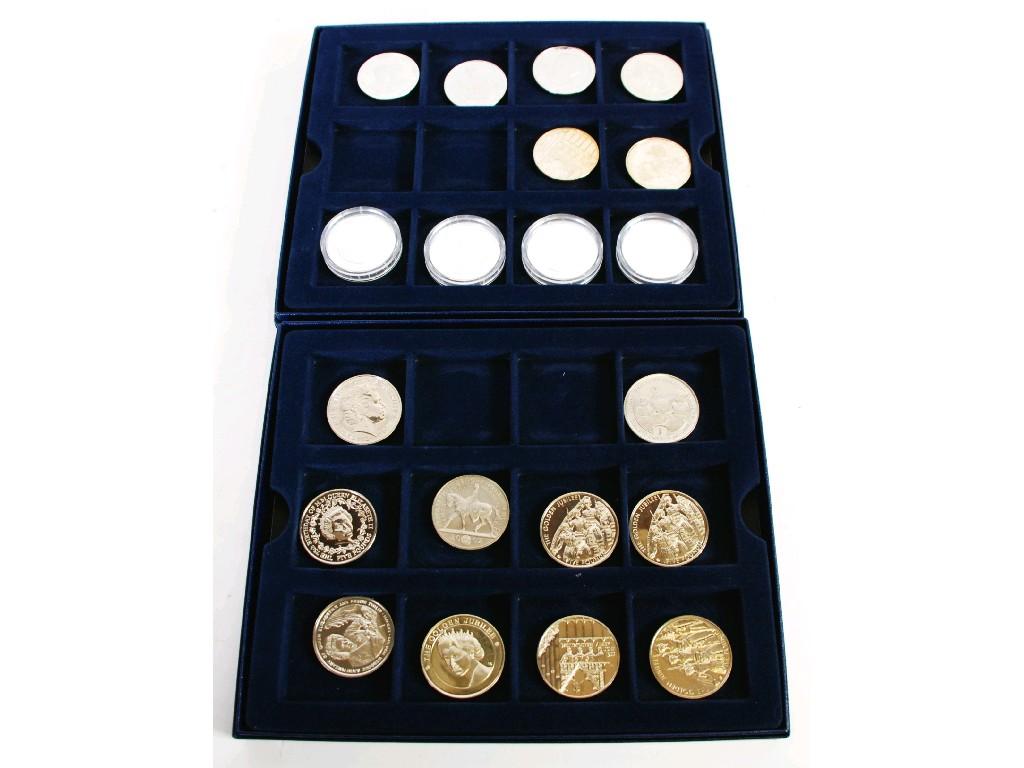 Appraisal: TWENTY MODERN ROYAL FAMILY COMMEMORATIVE BRIGHT METAL COINS Crown Five