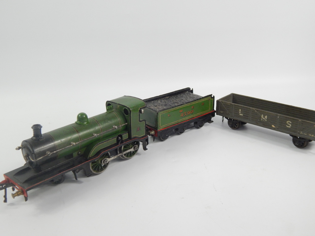 Appraisal: A Hornby clockwork locomotive and LNER tender with unmarked possibly