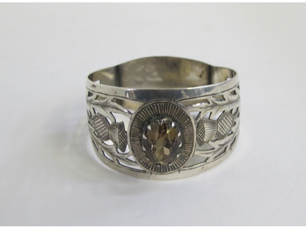 Appraisal: Silver stone set napkin ring Birmingham