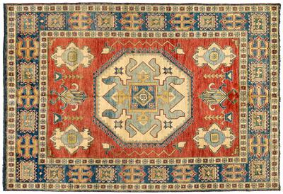 Appraisal: Khotan style rug large octagonal central medallion on wine red