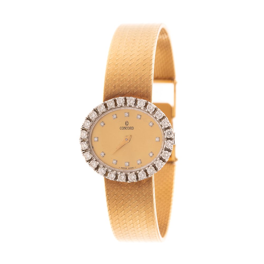 Appraisal: A Lady's Concord Wrist Watch in Diamonds K K yellow