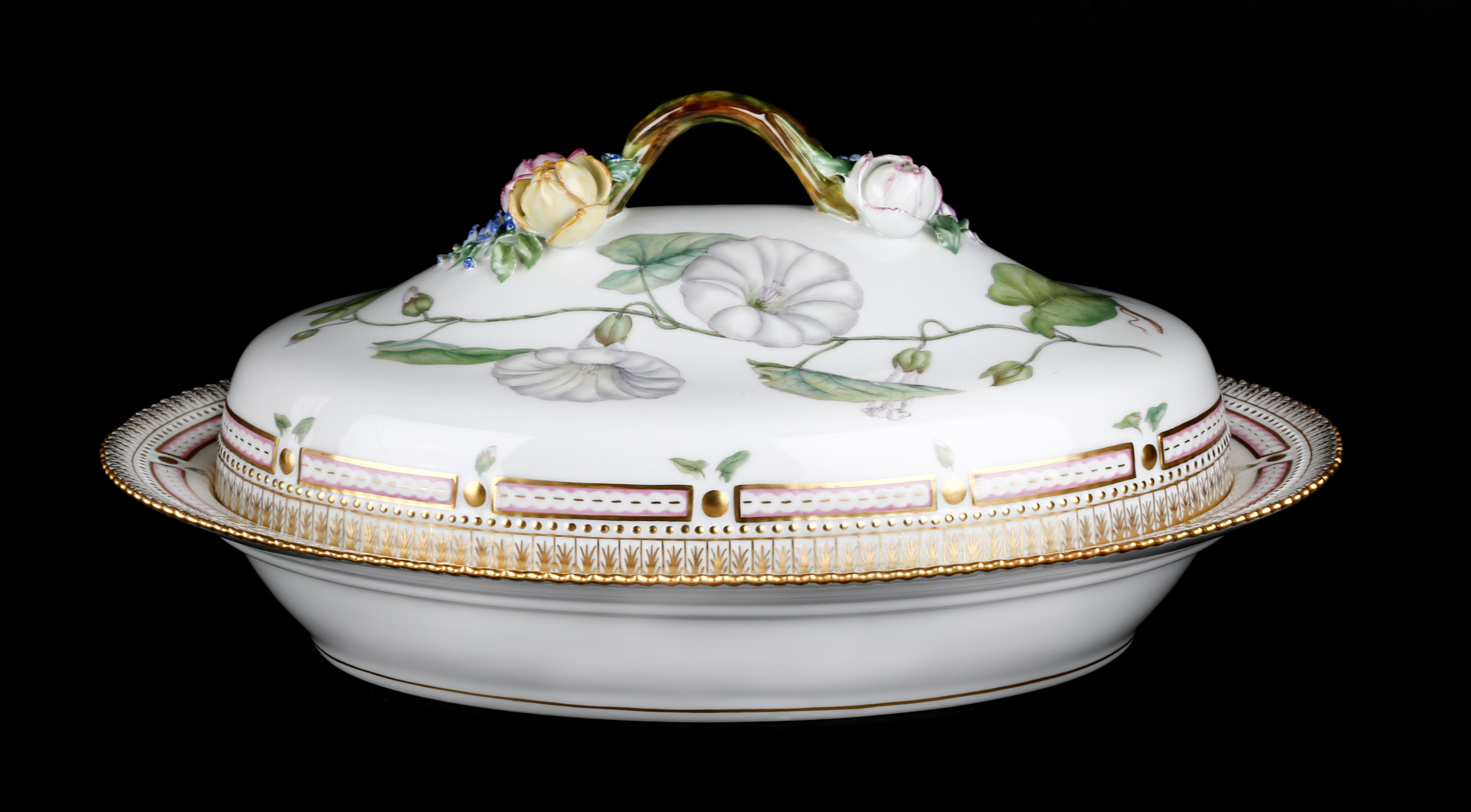 Appraisal: Royal Copenhagen Flora Danica covered serving dish two-part serving dish