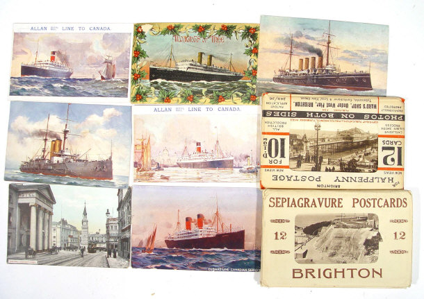 Appraisal: black and white Brighton England postcards in original paper packets