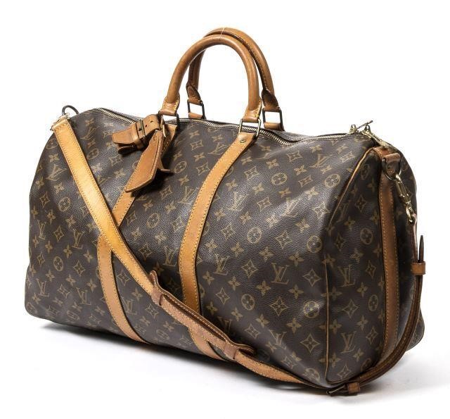 Appraisal: Louis Vuitton Keepall Bandouliere travel bag in brown monogram coated