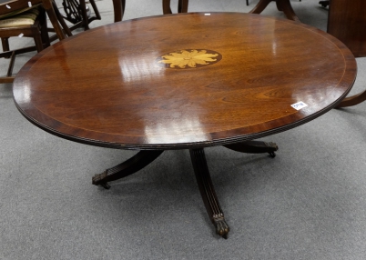 Appraisal: Reproduction Inlaid tip top table cm tall