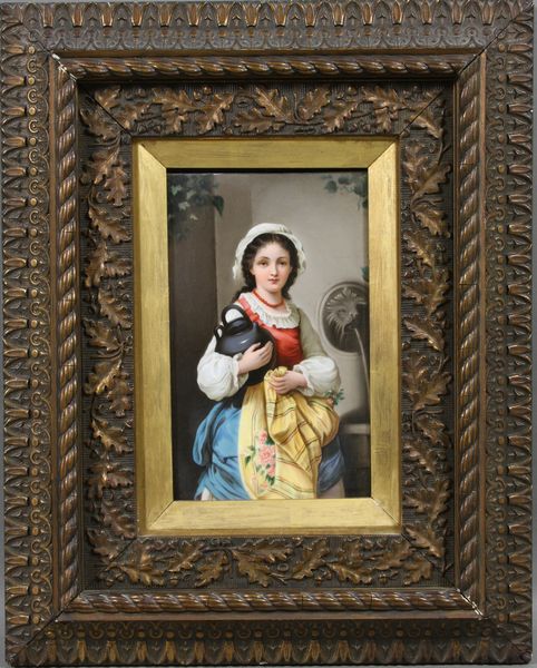 Appraisal: Late th Century French porcelain painting of girl with water