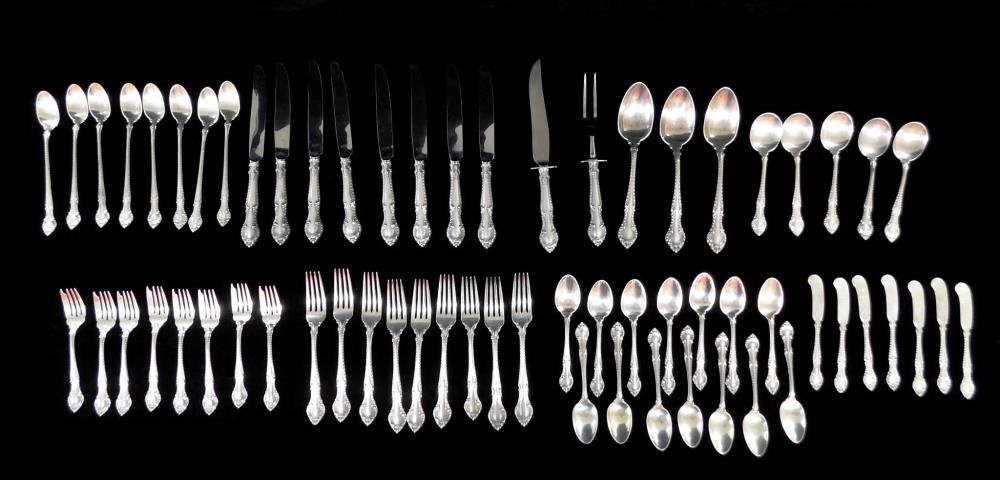 Appraisal: Gorham English Gadroon sterling flatware Sixty-three pieces including fourteen teaspoons