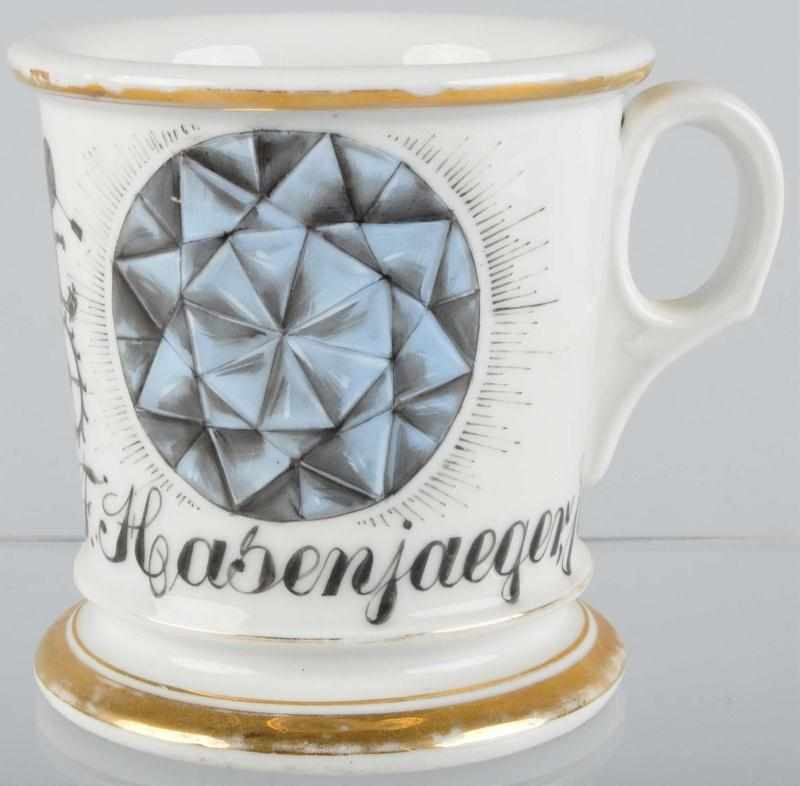 Appraisal: Diamond Cutter Shaving Mug Description Marked F Habenjaeger Jr across