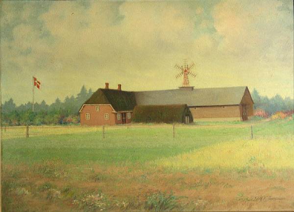 Appraisal: Edith F Jones American - A view of a farm