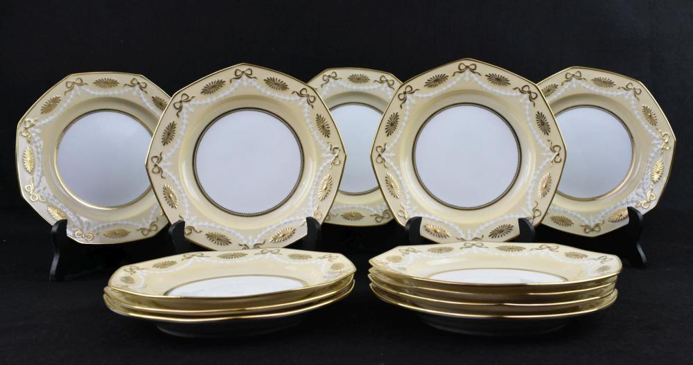 Appraisal: SET OF TWELVE COPELANDS PARCEL GILT DESERT PLATESEnglish Early th