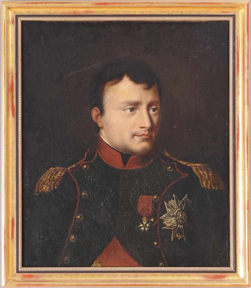 Appraisal: EUROPEAN SCHOOL PORTRAIT OF NAPOLEON Oil on canvas relined unsigned