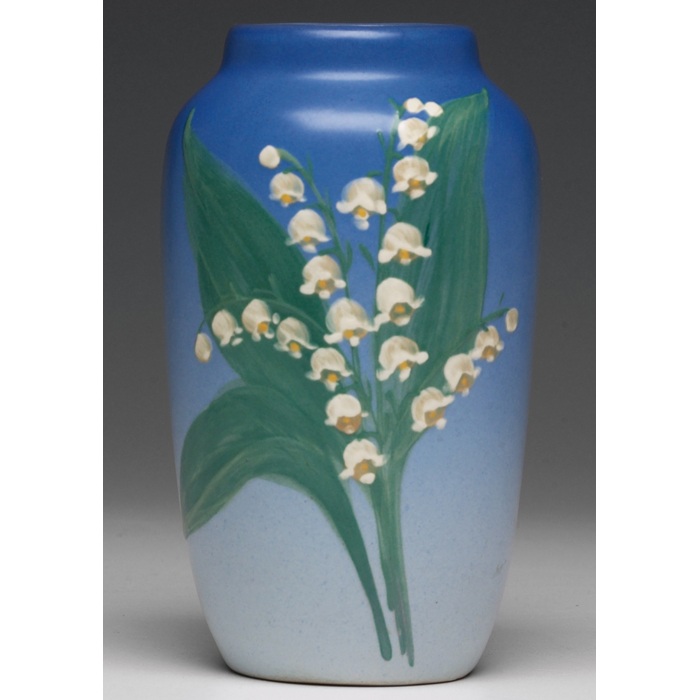 Appraisal: Nice Weller Hudson vase multi-toned blue matt glaze with a