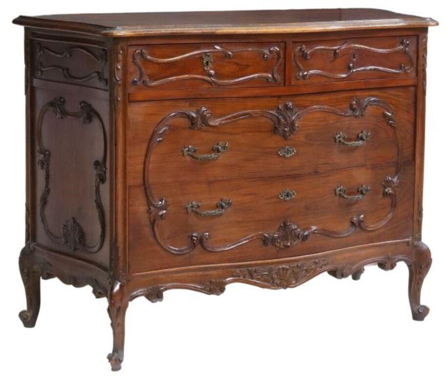 Appraisal: Italian Louis XV style oak commode early th c the