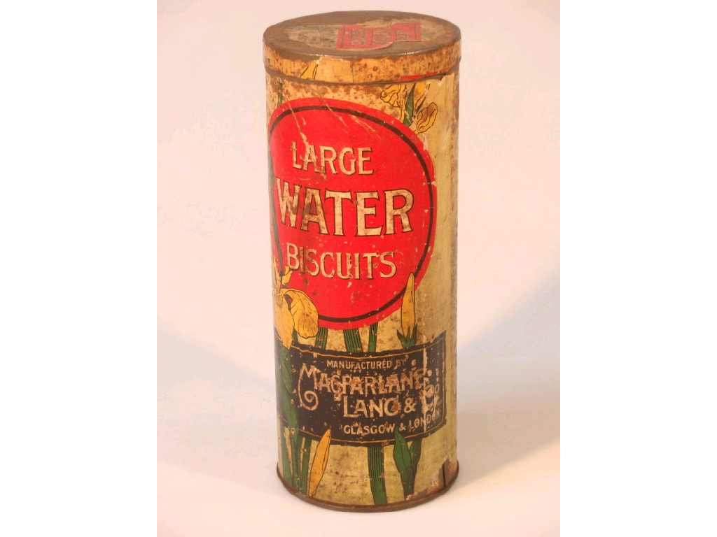 Appraisal: A vintage tin with a paper label for large water