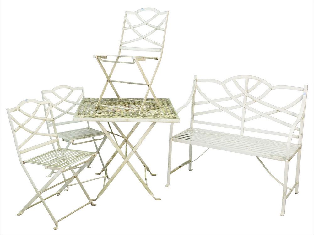 Appraisal: Five Piece Outdoor Set to include a table three chairs