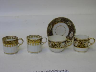 Appraisal: A GRAINGERS PORCELAIN TRIO c gilded with a band of