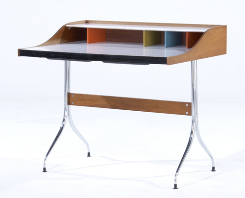 Appraisal: GEORGE NELSON HERMAN MILLER Swag-leg desk with two pull-out drawers