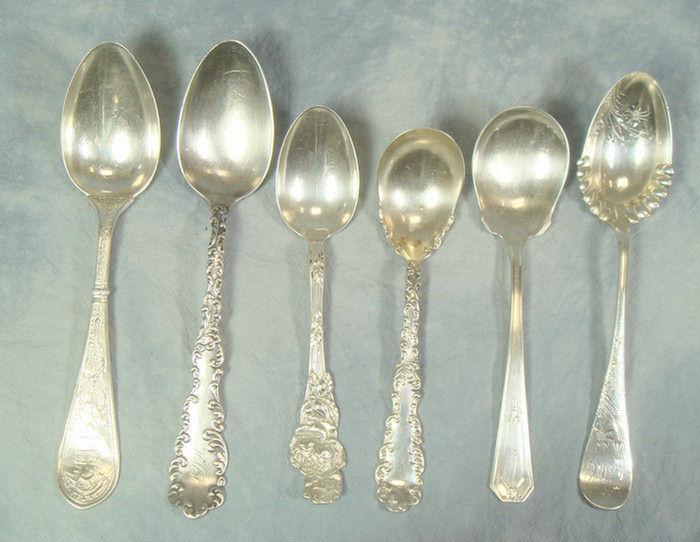 Appraisal: sterling silver spoons various makers patterns longest TO Estimate -