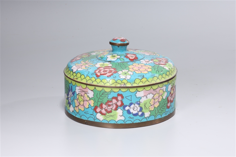 Appraisal: Chinese Cloisonne Enamel circular form covered box x approx