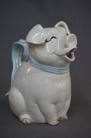 Appraisal: Fitz and Floyd Pig Pitcher with Ribbon Handle Marked and